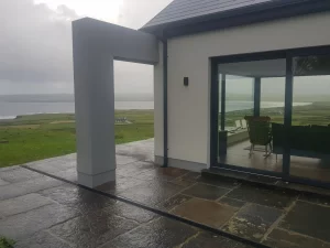 Modern arch detail looking out to sea.